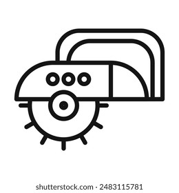 circular saw cutting tool icon mark in filled style