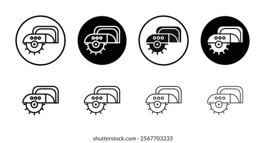 circular saw cutting tool icon Symbol mark in filled style