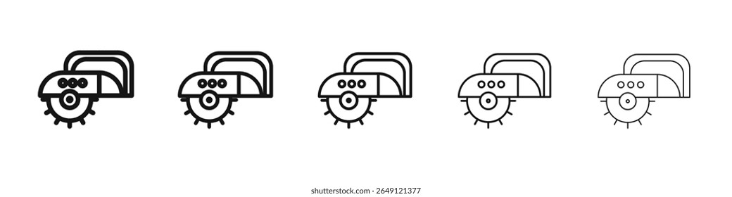 circular saw cutting tool icon vector outline set illustration sign