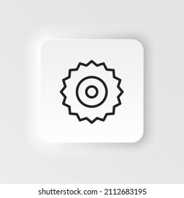 Circular, saw, disc vector icon. Element of design tool for mobile concept and web apps vector. Thin neumorphic style vector icon for website design