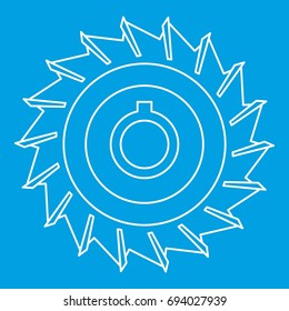Circular saw disk icon blue outline style isolated vector illustration. Thin line sign