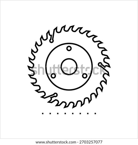 Circular Saw Disk Icon, Cut Off, Chop Saw Blade, Abrasive Disc Icon Vector Art Illustration