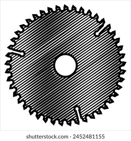 Circular Saw Disk Icon Design Vector Art Illustration