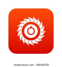 Circular saw disk icon digital red for any design isolated on white vector illustration