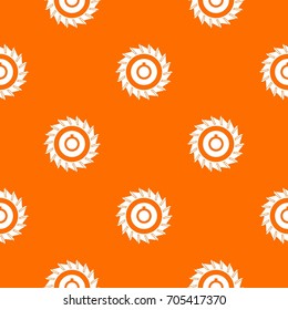 Circular saw disk pattern repeat seamless in orange color for any design. Vector geometric illustration