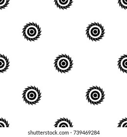 Circular saw disk pattern repeat seamless in black color for any design. Vector geometric illustration