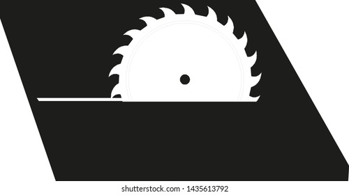 Circular saw disk. Vector icon isolated on white background