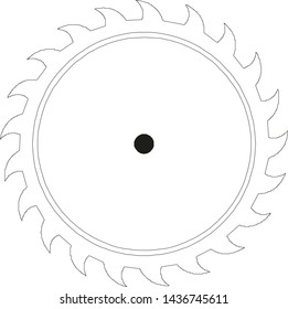 Circular saw disk. Vector icon isolated on white background