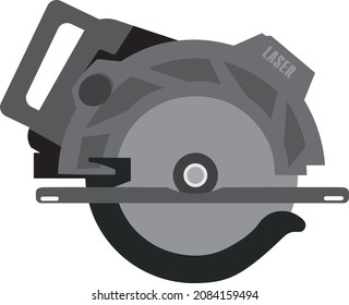 Circular saw, electric saw, transparent background