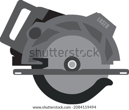 Circular saw, electric saw, transparent background
