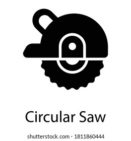 icono de glifo de sierra circular, diseño de vector de glifos