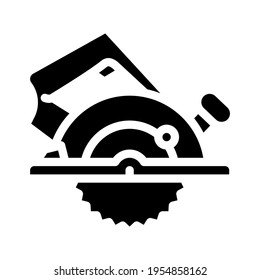 vector de icono de glifo de sierra circular. señal circular de la sierra. símbolo de contorno aislado ilustración negra