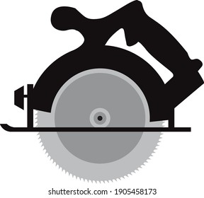 Ilustración vectorial de tono gris de sierra circular aislada