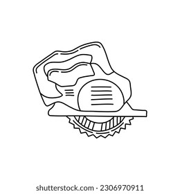 Circular saw hand drawn illustration.