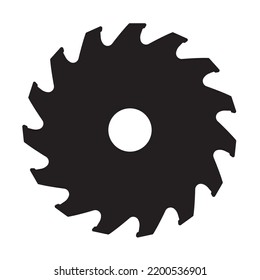 С icono de la sierra ircular. Siluetas negras de hojas de sierra circular, ilustración vectorial.