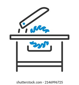 Circular Saw Icon. Bold outline design with editable stroke width. Vector Illustration.