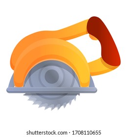 Icono de la sierra circular. Dibujo de icono circular de la sierra para el diseño web aislado en fondo blanco