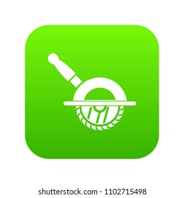 Circular saw icon digital green for any design isolated on white vector illustration