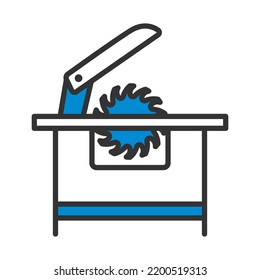 Circular Saw Icon. Editable Bold Outline With Color Fill Design. Vector Illustration.