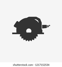 a circular saw icon flat.