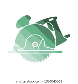 Circular saw icon. Flat color design. Vector illustration.