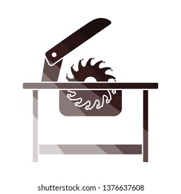 Circular saw icon. Flat color design. Vector illustration.