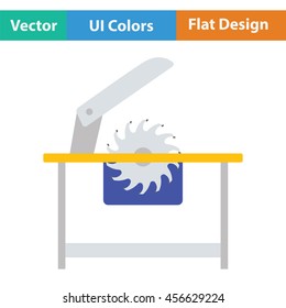Circular saw icon. Flat color design. Vector illustration.