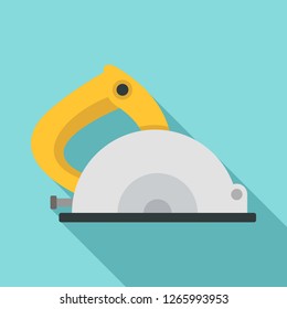 Circular saw icon. Flat illustration of circular saw vector icon for web design