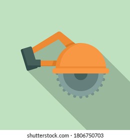 Circular saw icon. Flat illustration of circular saw vector icon for web design