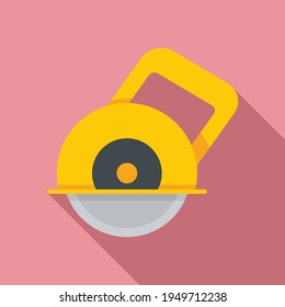 Icono de la sierra circular. Ilustración plana del icono del vector de la sierra circular para el diseño web