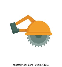 Icono de la sierra circular. Ilustración plana del icono del vector de sierra circular aislado en fondo blanco