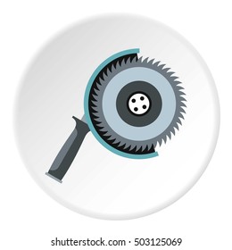 Circular saw icon. Flat illustration of circular saw vector icon for web