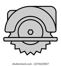 A circular saw - icon, illustration on white background, grey style