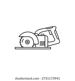 Circular saw icon line drawing illustration simple tool hand tool