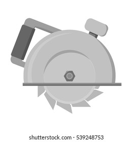 Circular saw icon in monochrome style isolated on white background. Build and repair symbol stock vector illustration.