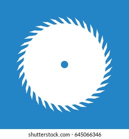 Circular saw icon on blue background