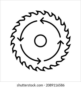 circular saw icon on white background. From Working tools, Construction and Manufacturing icons.