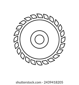 circular saw icon on a white background, vector illustration