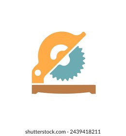circular saw icon on a white background, vector illustration