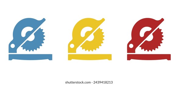 circular saw icon on a white background, vector illustration