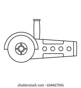 Circular saw icon in outline style isolated vector illustration