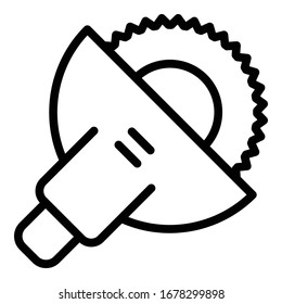 Circular saw icon. Outline circular saw vector icon for web design isolated on white background