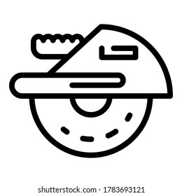 Circular saw icon. Outline circular saw vector icon for web design isolated on white background