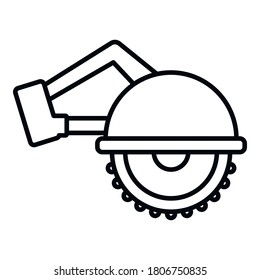 Circular saw icon. Outline circular saw vector icon for web design isolated on white background