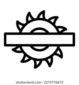 Circular saw icon outline vector. Wooden install. Process industry