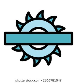 Circular saw icon outline vector. Wooden install. Process industry color flat