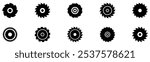 Circular saw icon. Rotary blades saw machine, cut teeth machine for carpentry, industrial machine for wood construction. Vector flat illustration. Vector Graphic. EPS 10