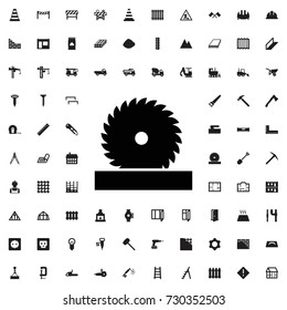 Circular saw icon. set of filled construction icons.