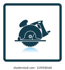 Circular saw icon. Shadow reflection design. Vector illustration.