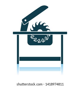 Circular Saw Icon. Shadow Reflection Design. Vector Illustration.